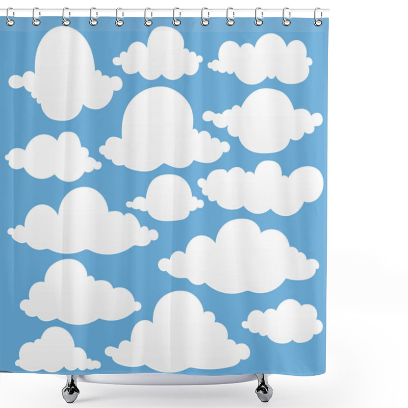 Personality  Hand Drawn Clouds Set.  Shower Curtains