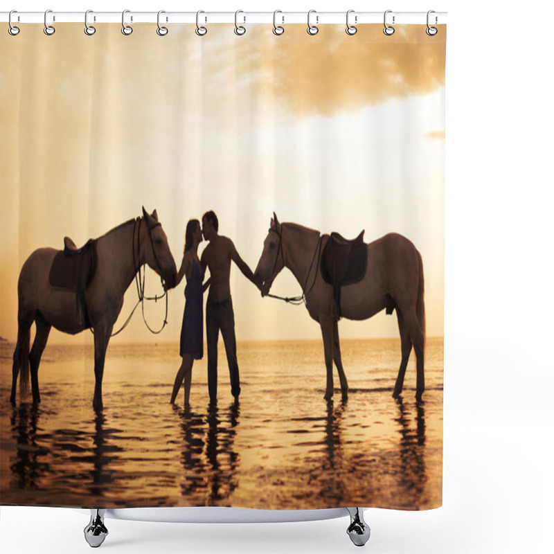 Personality  In Love At Sunset In The Sea Shower Curtains