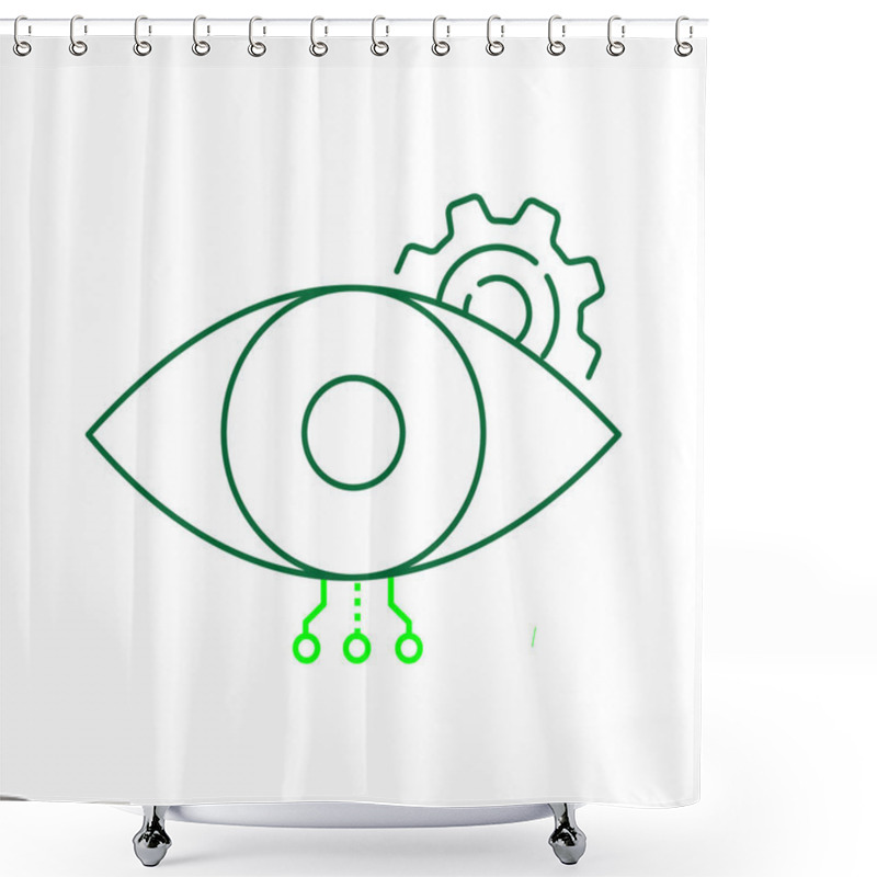 Personality  AI Eye For Advanced Vision Technology Vector Icon Design,  Technology, Computer Vision, Deep Learning Shower Curtains