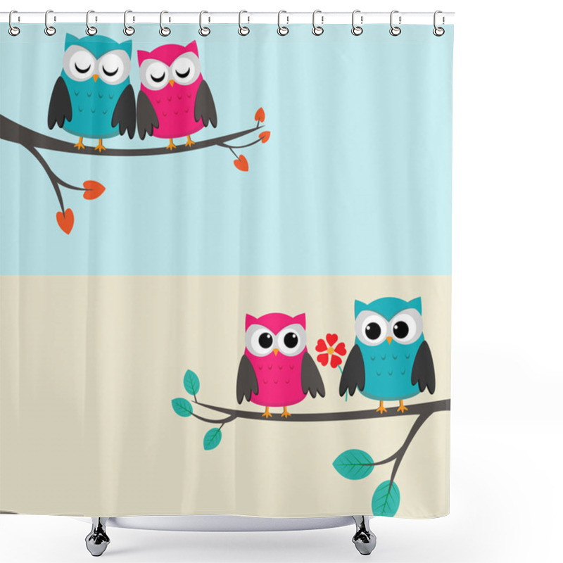 Personality  Owls_couples Shower Curtains