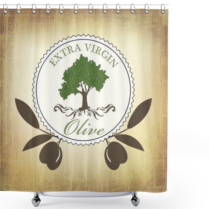 Personality  Olive Tree Logo Shower Curtains