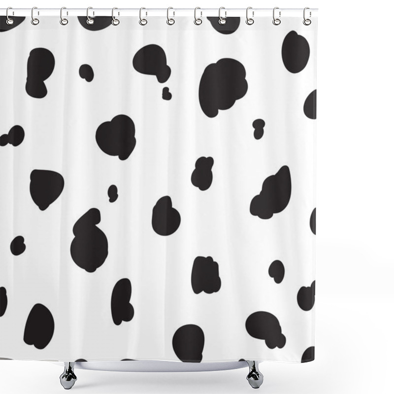 Personality  Vector Black And White Spotted Fur Of The Dalmatian Shower Curtains