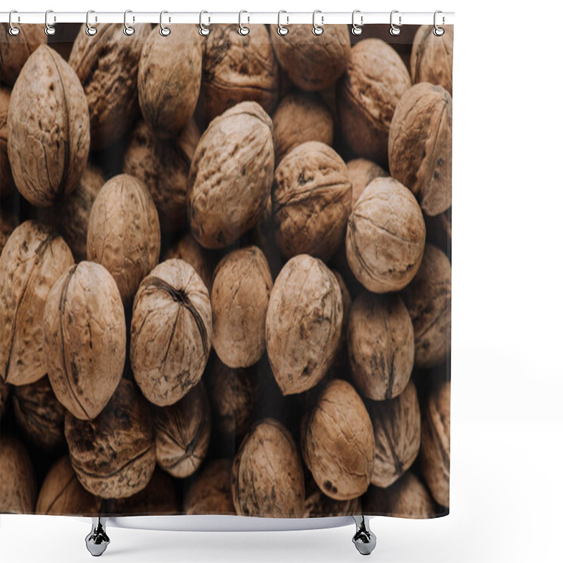 Personality  Top View Of Walnuts In Nutshells In Full Screen Shower Curtains