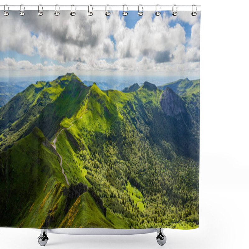 Personality  Landscape Of Volcanic Mountains (view From Puy Mary, Massif Central, France) Shower Curtains