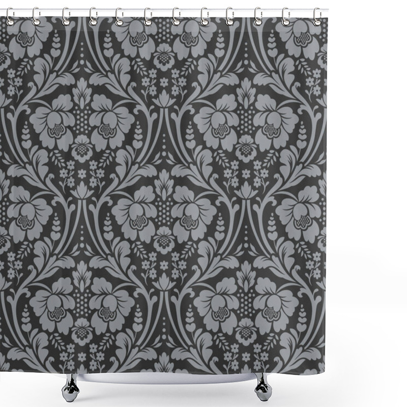 Personality  Vector Seamless Floral Damask Pattern Shower Curtains