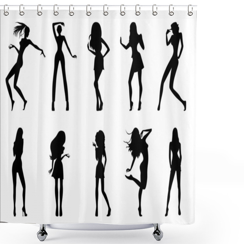 Personality  Fashionable Model Silhouettes Shower Curtains