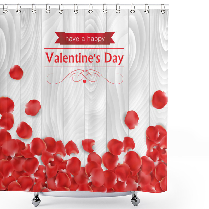 Personality  Valentines Day Card With Rose Paddles In A Shaped Of A Heart Shower Curtains