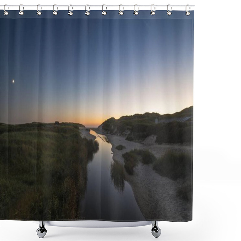 Personality  Dune Landscape With River Henne Mlle At Sunset, Denmark, Europe Shower Curtains