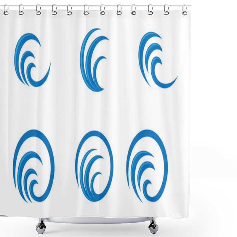 Personality  Beach Wave Logo Shower Curtains