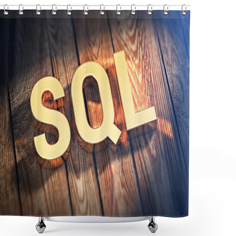 Personality  Acronym SQL On Wood Planks Shower Curtains