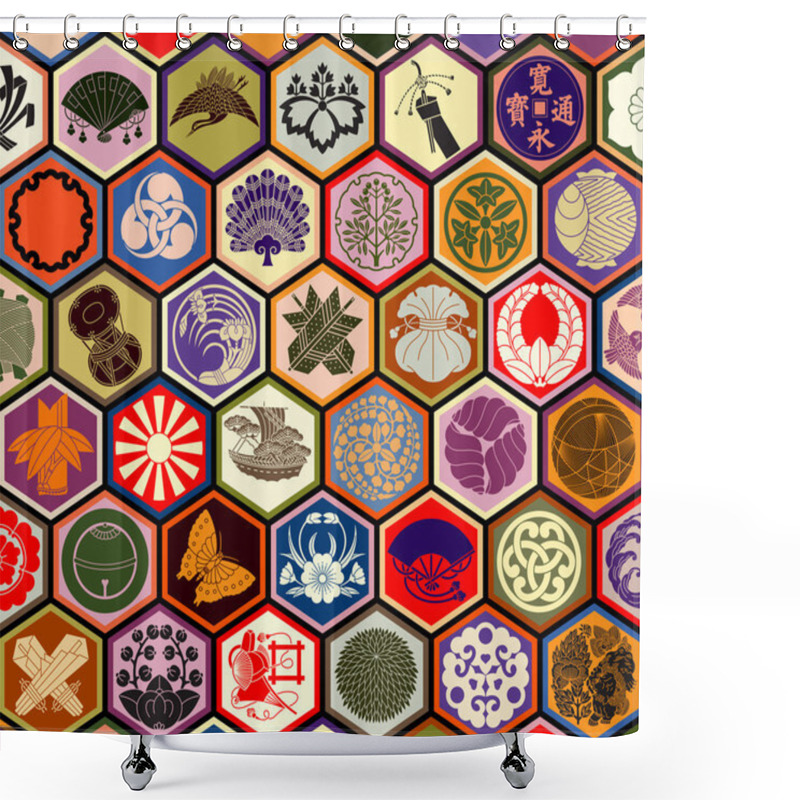 Personality  Traditional Japanese Family Crests Shower Curtains