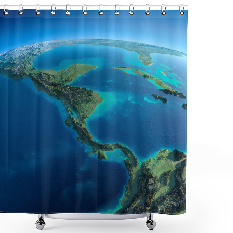 Personality  Detailed Earth.The Countries Of Central America Shower Curtains