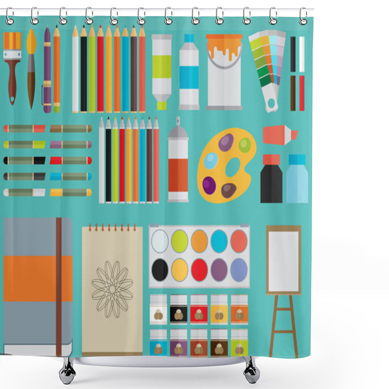 Personality  Art Instruments For Painting Shower Curtains