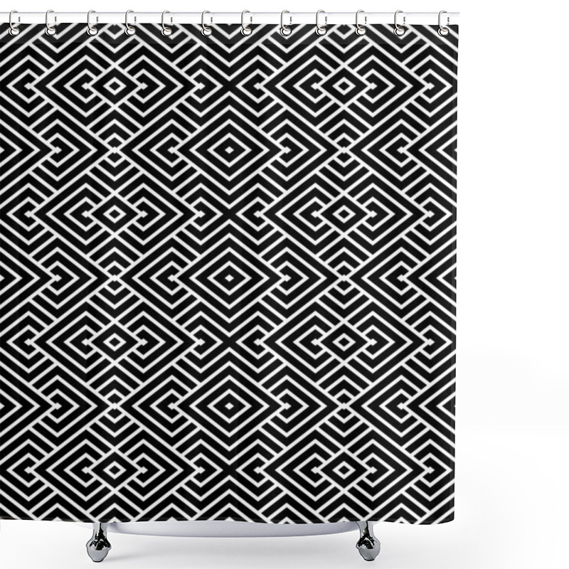 Personality  An Elegant Black And White, Vector Pattern Shower Curtains