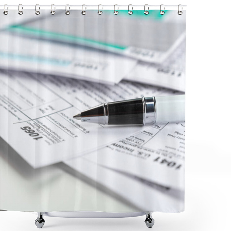 Personality  Close-up Of Tax Forms, Business Accessories Shower Curtains