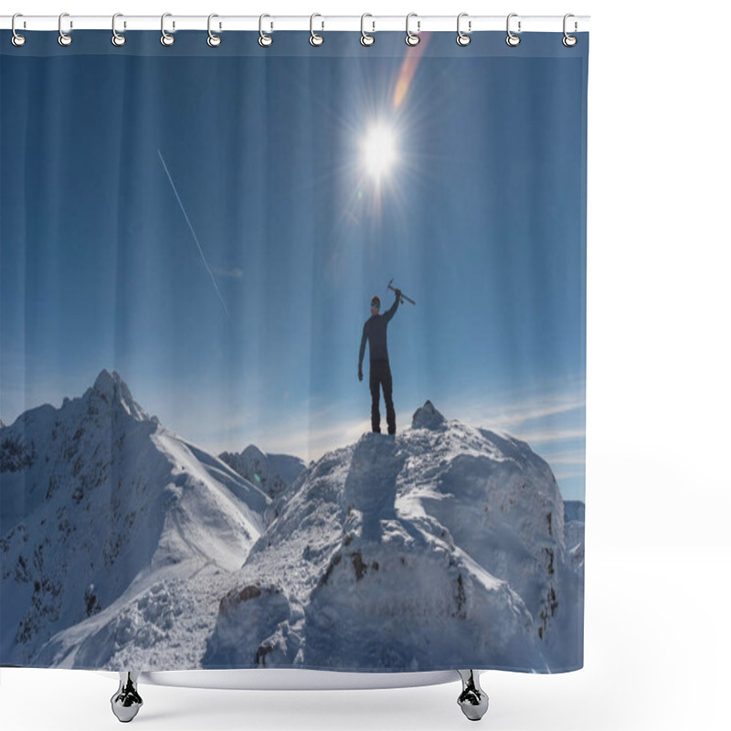 Personality  Beautiful Winter Views Of The High Tatra Mountains With Tourists, Skiers And Amazing States Of Nature Shower Curtains