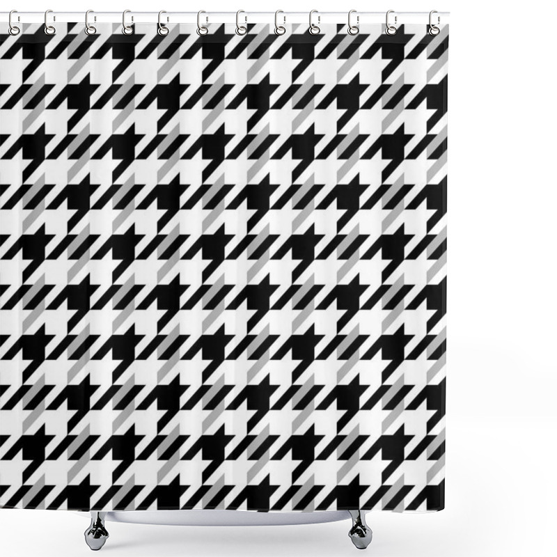 Personality  Seamless Checkered Woolen Pattern And Classical English Hounds Tooth Print. Shower Curtains