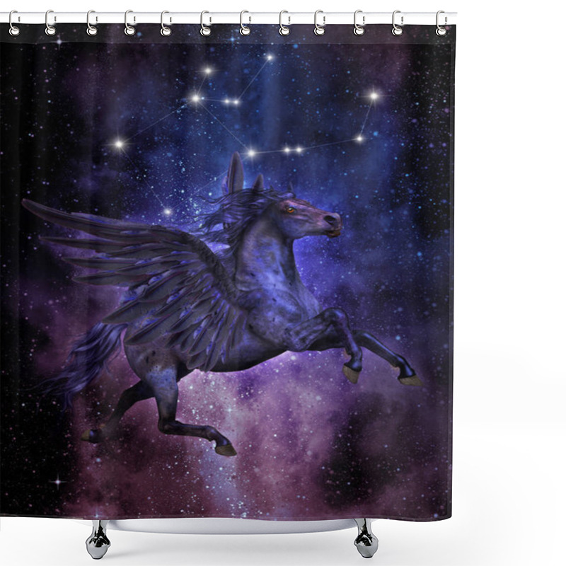 Personality  Pegasos, 3d CG Shower Curtains