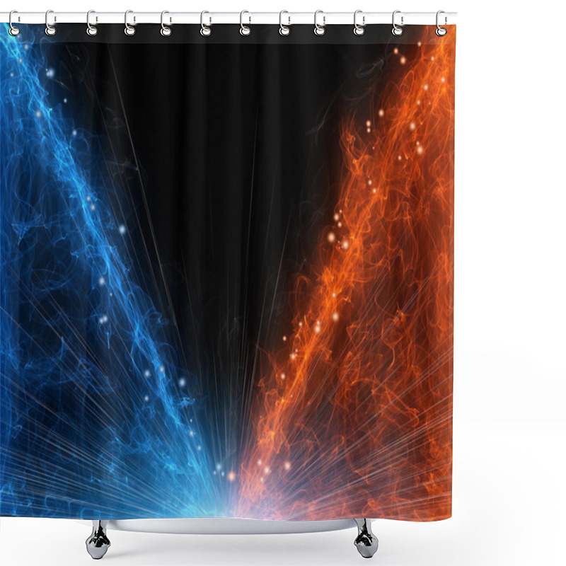 Personality   Hot And Cold Fire Clash Shower Curtains