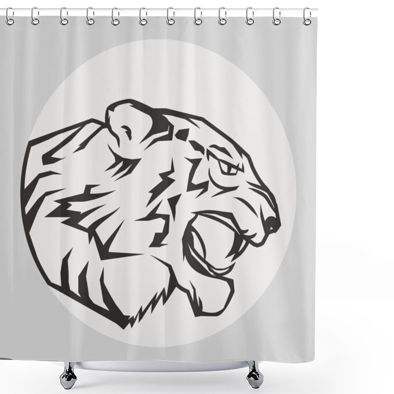 Personality  Panther Portrait. Angry Wild Big Cat Shower Curtains