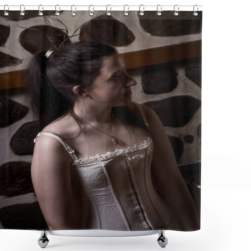 Personality  Goth Woman Shower Curtains