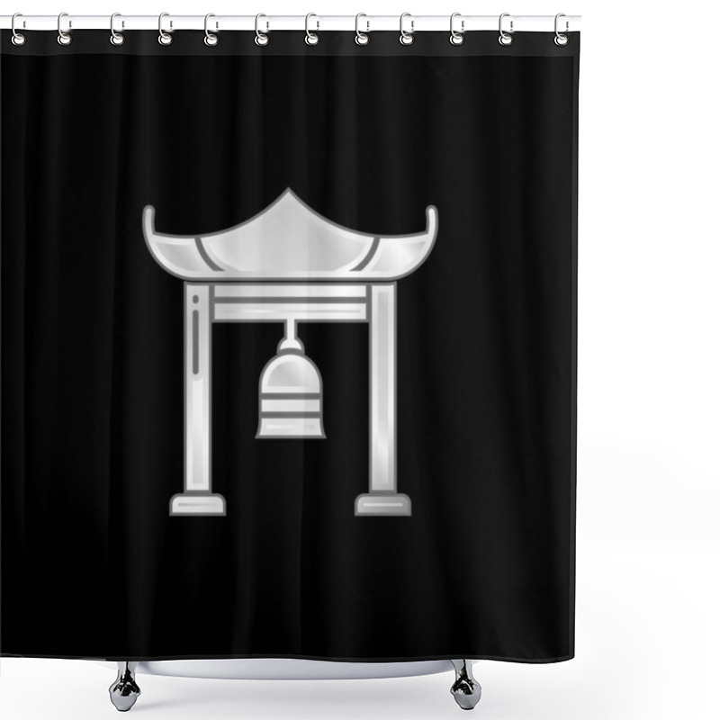 Personality  Bell Silver Plated Metallic Icon Shower Curtains