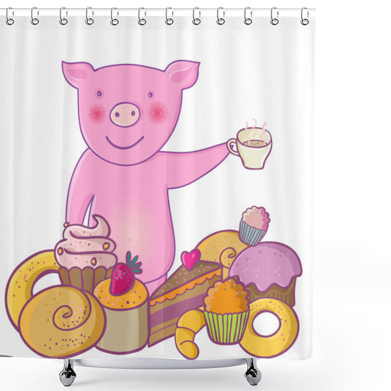 Personality  Tasty Cartoon Illustration Shower Curtains