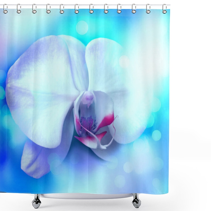 Personality  White Orchid   Background Shower Curtains