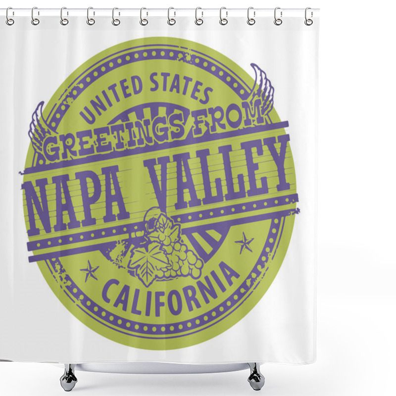 Personality  Greetings From Napa Valley Sign Shower Curtains