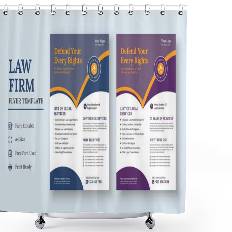 Personality  Law Firm Flyer Template, Law Firm And Legal Services Flyer, Law Firm And Consultancy Flyer, Legal Corporate Law Firm Business Flyer Poster Design Shower Curtains