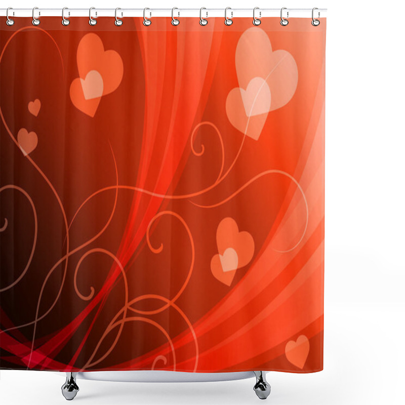 Personality  Elegant Hearts Background Shows Delicate Romantic Wallpape Shower Curtains