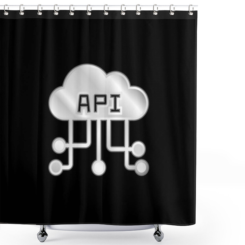 Personality  Api Silver Plated Metallic Icon Shower Curtains