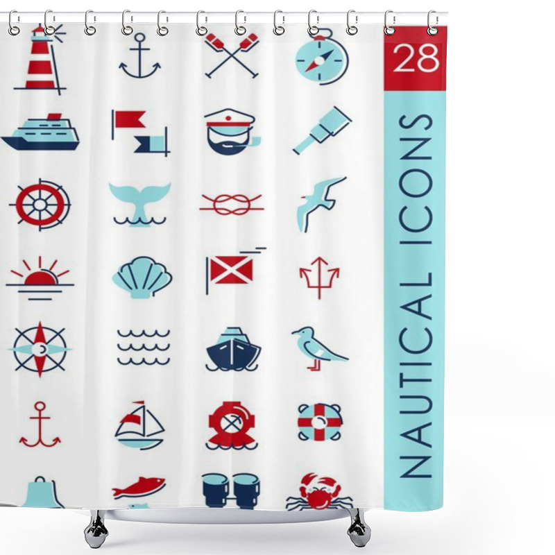 Personality  Nautical Icons Shower Curtains