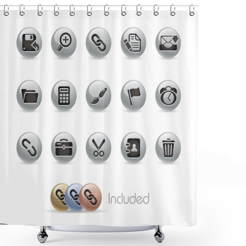 Personality  Interface // Metal Button Series Shower Curtains