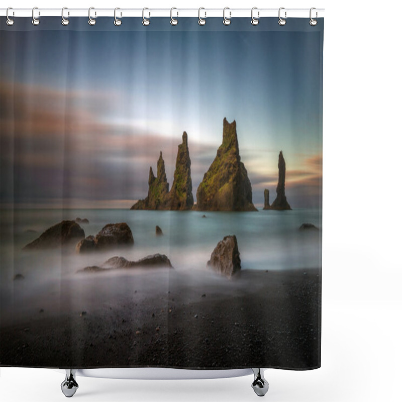 Personality  Reynisdrangar Rocks Sunrise Shower Curtains