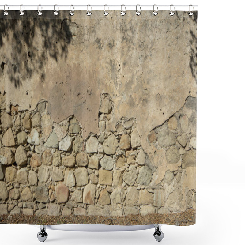 Personality  Old Sandstone Wall Shower Curtains