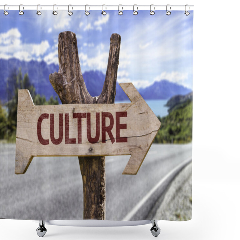 Personality  Culture Wooden Sign Shower Curtains