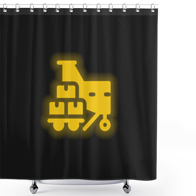 Personality  Air Yellow Glowing Neon Icon Shower Curtains