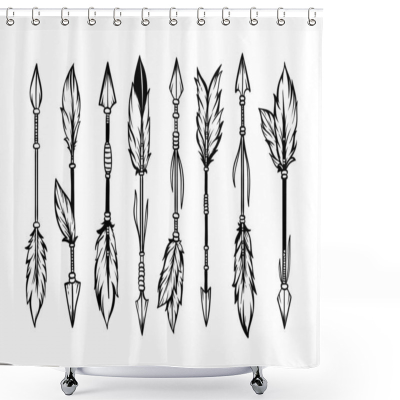 Personality  Hand Drawn Ethnic Arrows Boho Style Shower Curtains