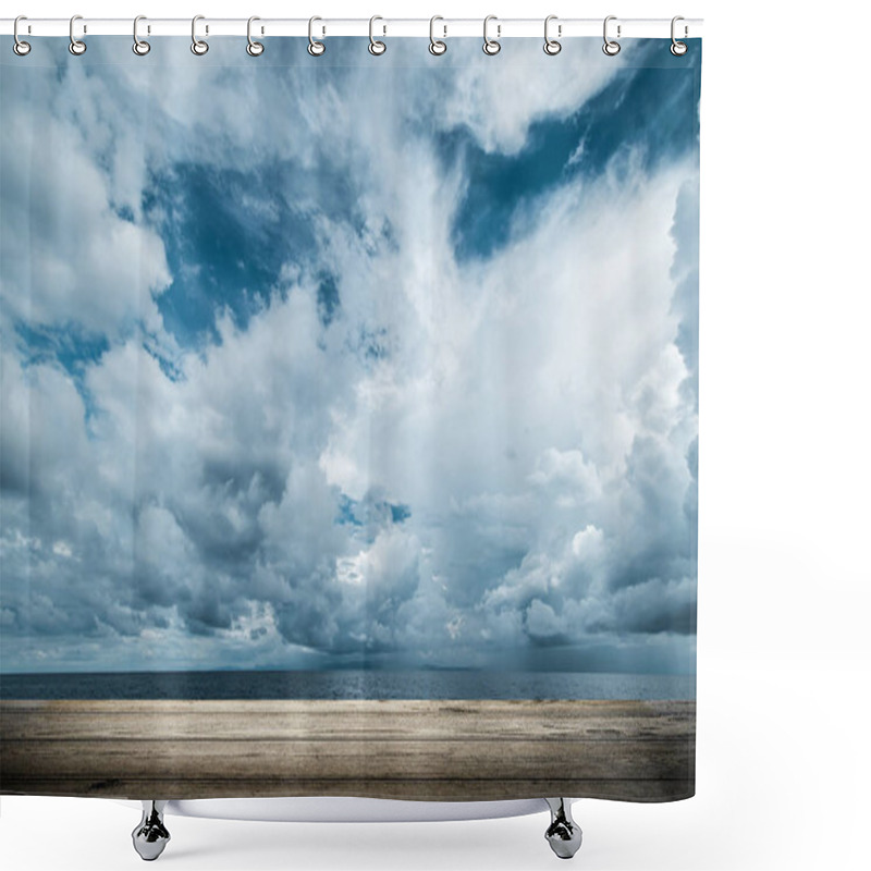 Personality  Dark Clouds In Open Ocean Shower Curtains