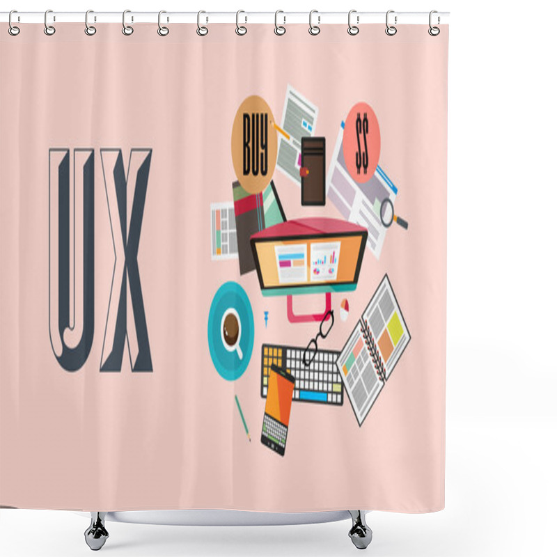 Personality  UX User Experience Background Concept Shower Curtains