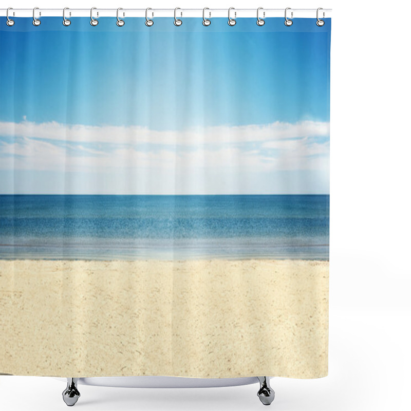 Personality  Empty Beach. Shower Curtains