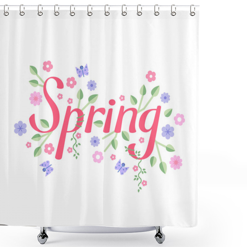 Personality  Spring Vector Lettering Shower Curtains