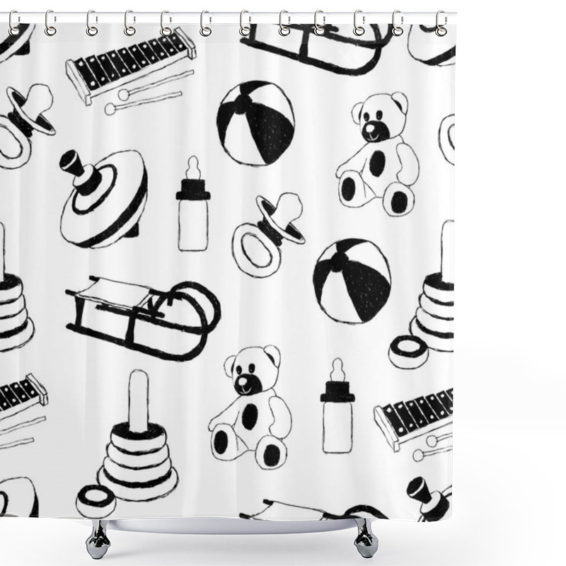 Personality  Toys Doodle Pattern Shower Curtains