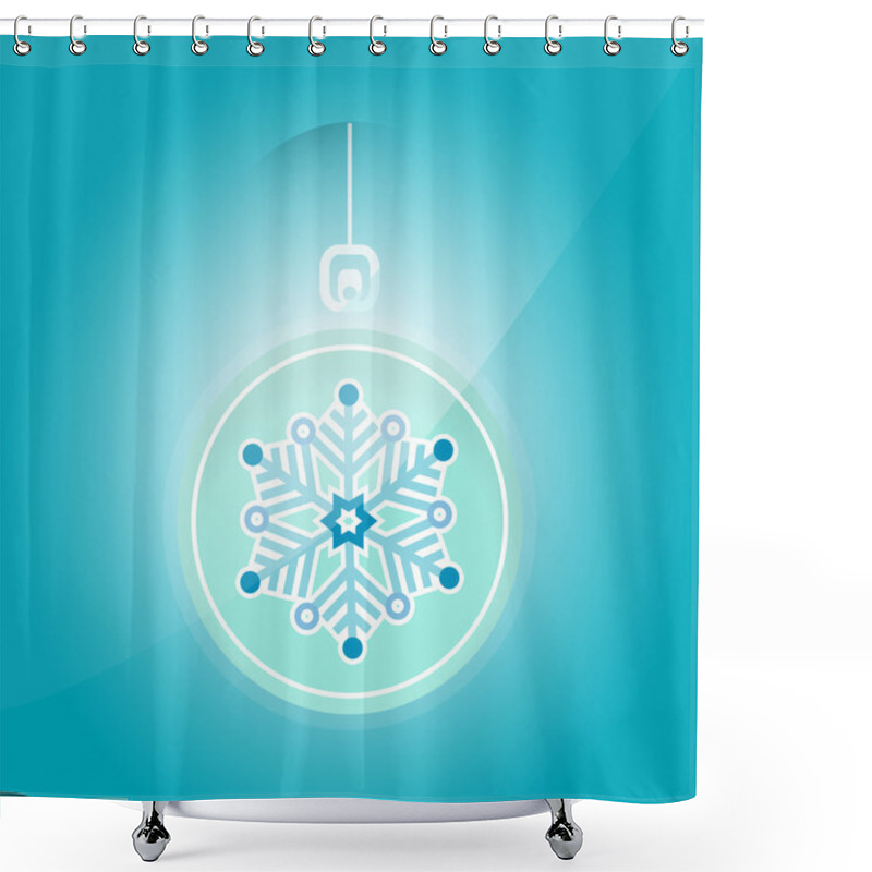 Personality  Vector Illustration Of Christmas Ball With Snowflake. Shower Curtains