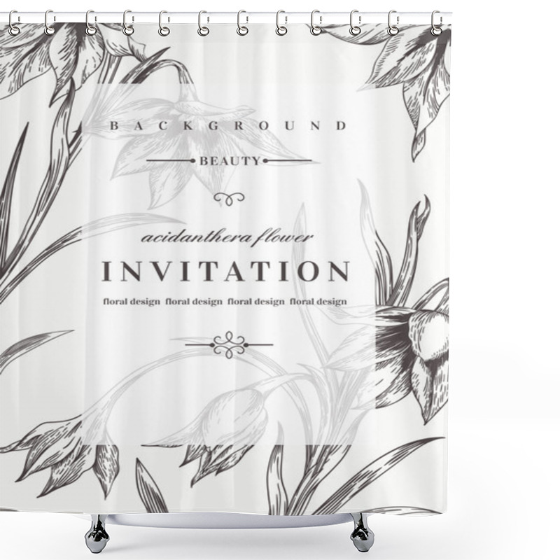 Personality  Wedding Invitation  With Flowers. Shower Curtains