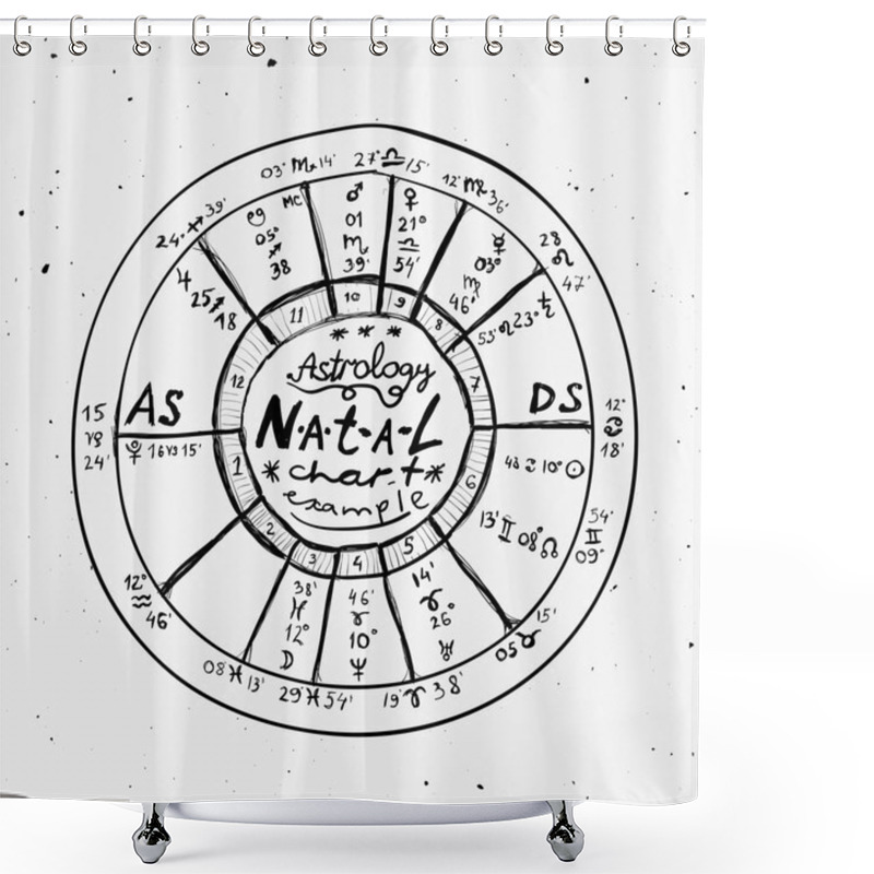 Personality  Astrology Hand-drawn Background Shower Curtains