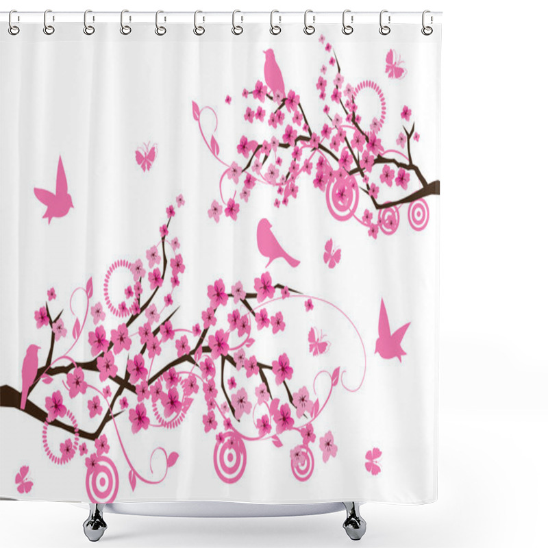 Personality  Cherry Blossom Shower Curtains