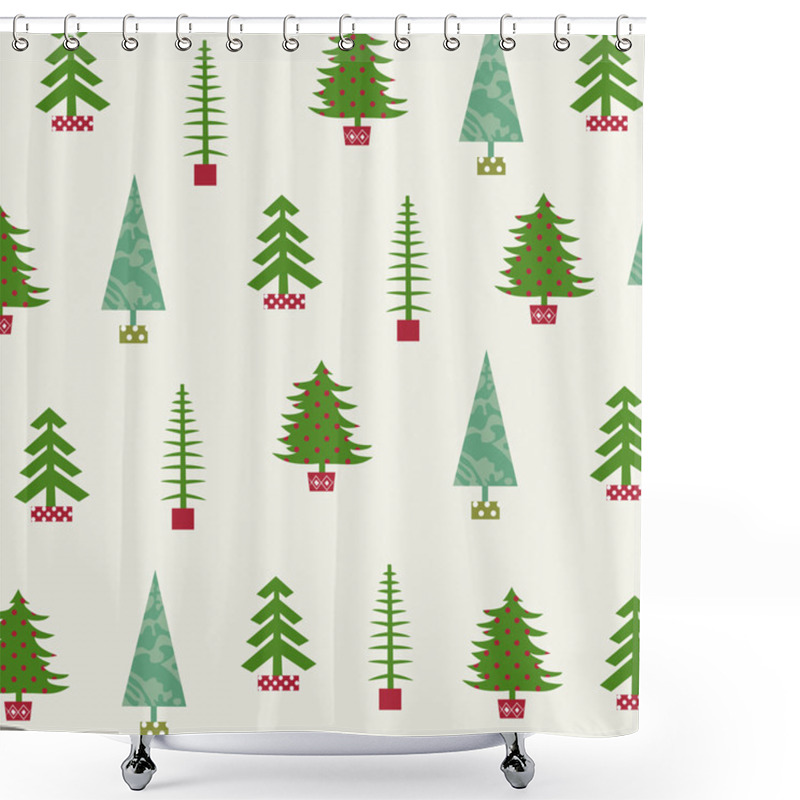 Personality  Set Of Christmas Trees Shower Curtains