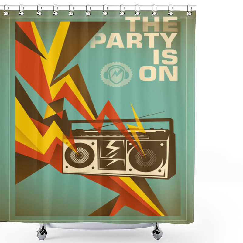 Personality  Party Poster Design With Abstraction. Shower Curtains